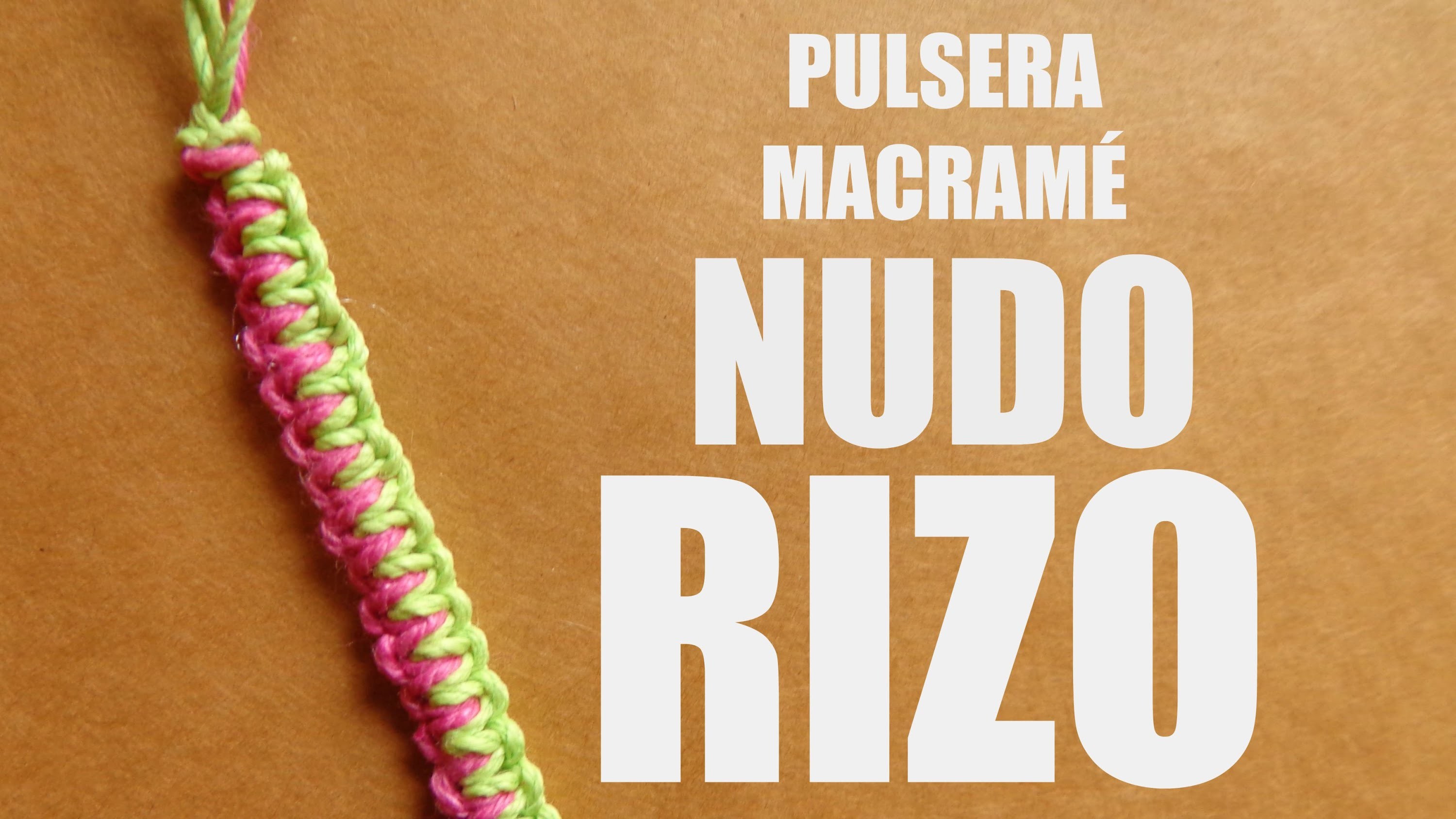 Pulsera Macrame: Nudo Rizo. Pulseras de hilo