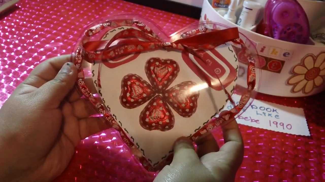 SAN VALENTIN:corazon de acetato con dulses+cartita ORIGINAL