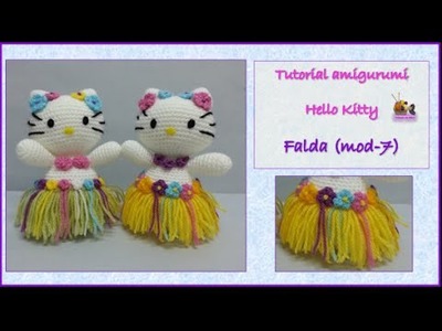 Tutorial amigurumi Hello Kitty - Falda (mod-7)
