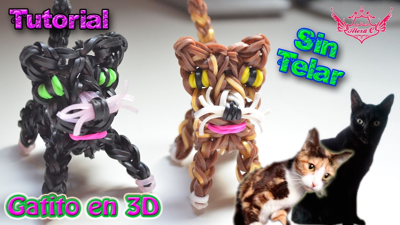 ♥ Tutorial: Gatito en 3D de gomitas (sin telar) ♥