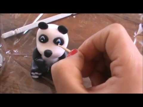 Como Hacer un Oso Panda en Porcelana Fria