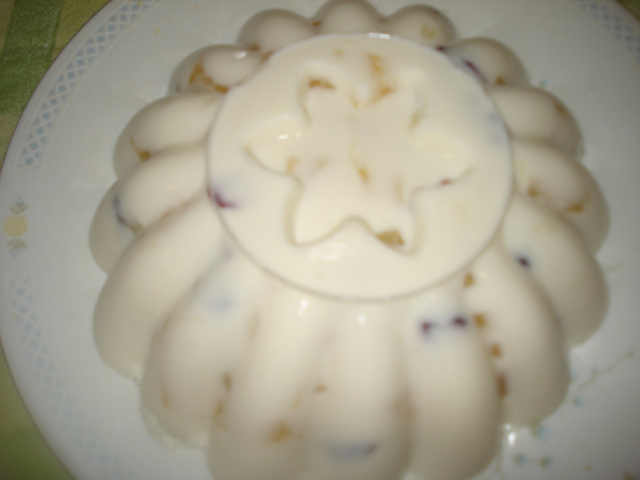 Receta  Gelatina  Yoghurt con Piña y Arandanos