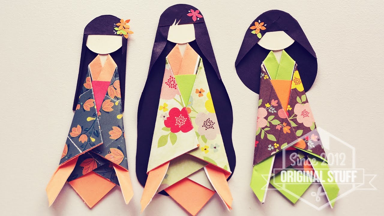 Cómo hacer Muñeca de Papel Japonesa. Japanese Paper Doll [DIY]