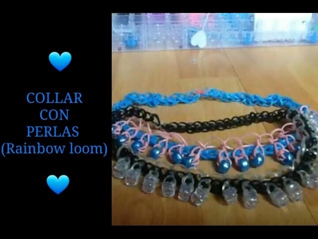 Como hacer: Un Collar de gomitas con Perlas. Fácil. Rainbow Loom❤️