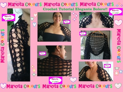 Crochet Bolero Elegante "Fernanda" (Parte 2) Tutorial por Maricita Colours