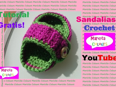 Crochet Sandalias  Bebé "Lucha" (Parte 1) por Maricita Colours