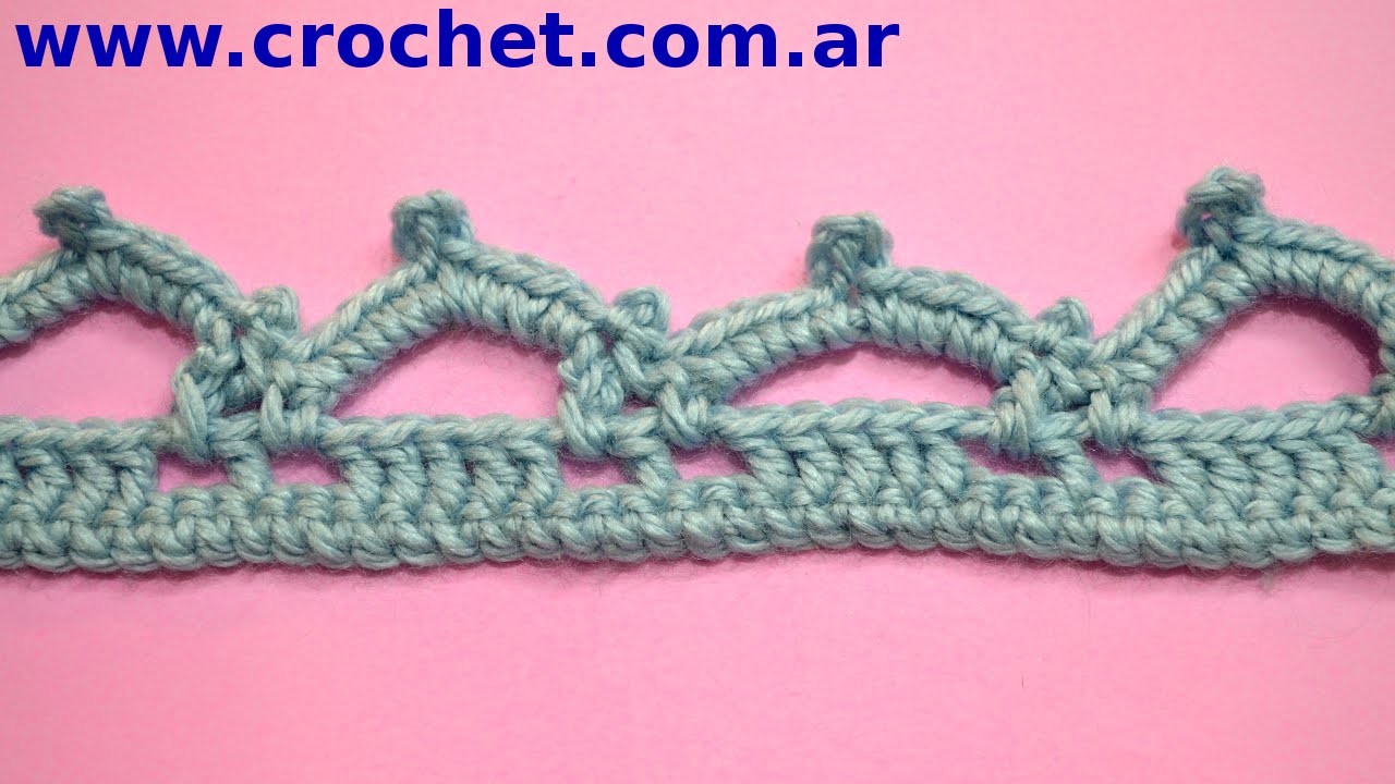 Puntilla N° 53 en tejido crochet tutorial paso a paso.