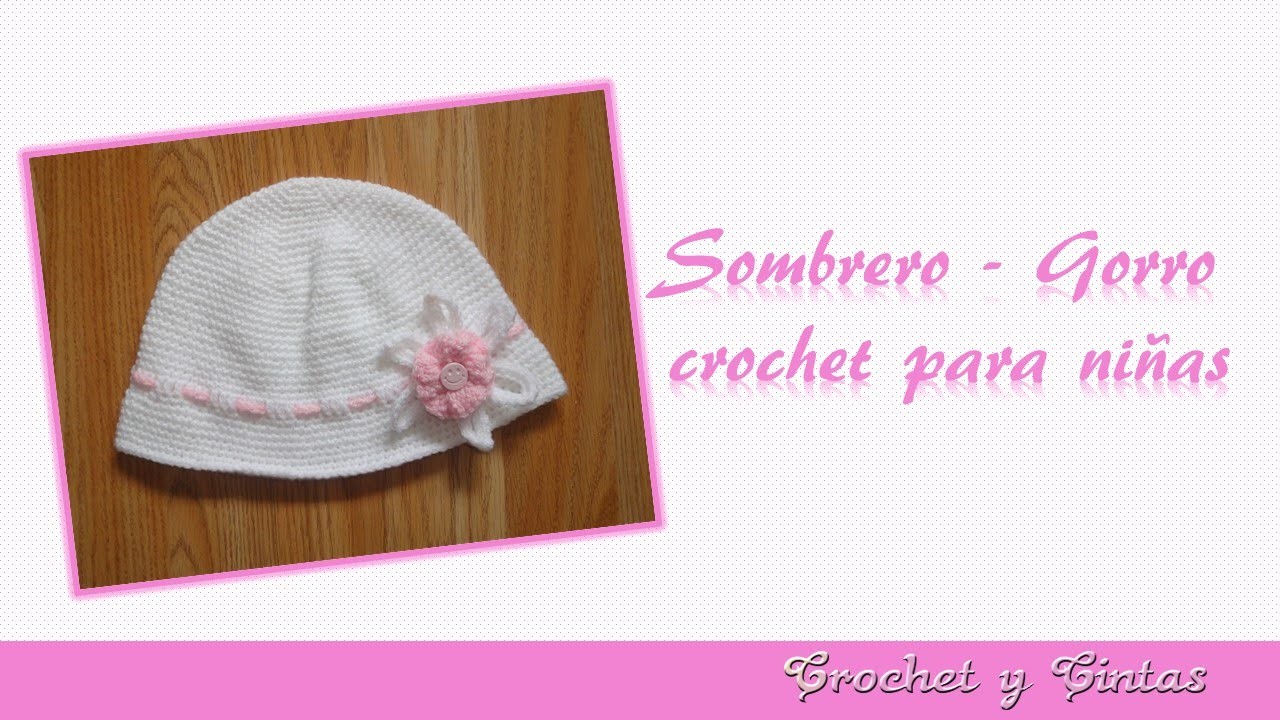 Sombrero verano crochet (ganchillo) con flor