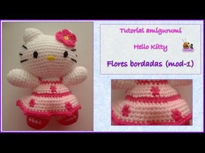 Tutorial amigurumi Hello Kitty - Flores bordadas (mod-1)