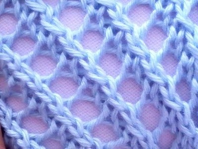 Como Tejer Encaje Diagonal-Diagonal Lace Stitch 2 Agujas (29)