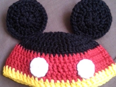 Gorro mickey mouse a crochet parte 1