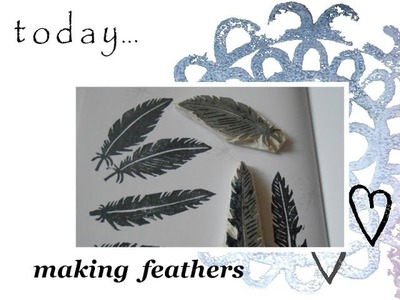 Handmade rubber stamps: feathers