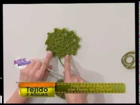 Mónica Somma - Bienvenidas TV - Teje un Saco a Dos Agujas con Flores Crochet.