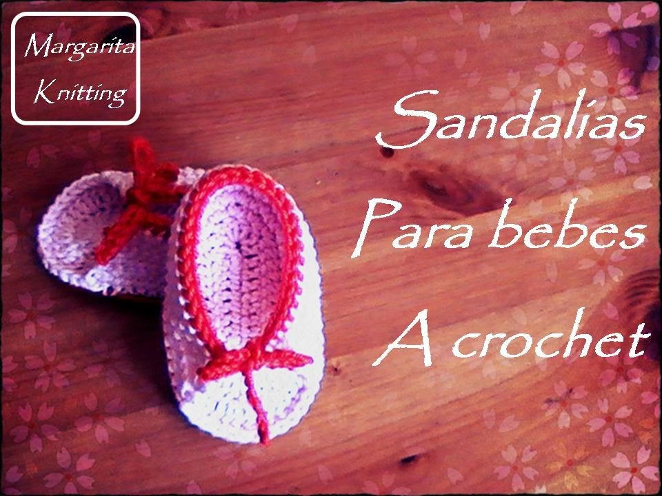 Patucos estilo sandalias para bebes a crochet (diestro)