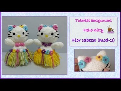 Tutorial amigurumi Hello Kitty - Flor cabeza (mod-2)