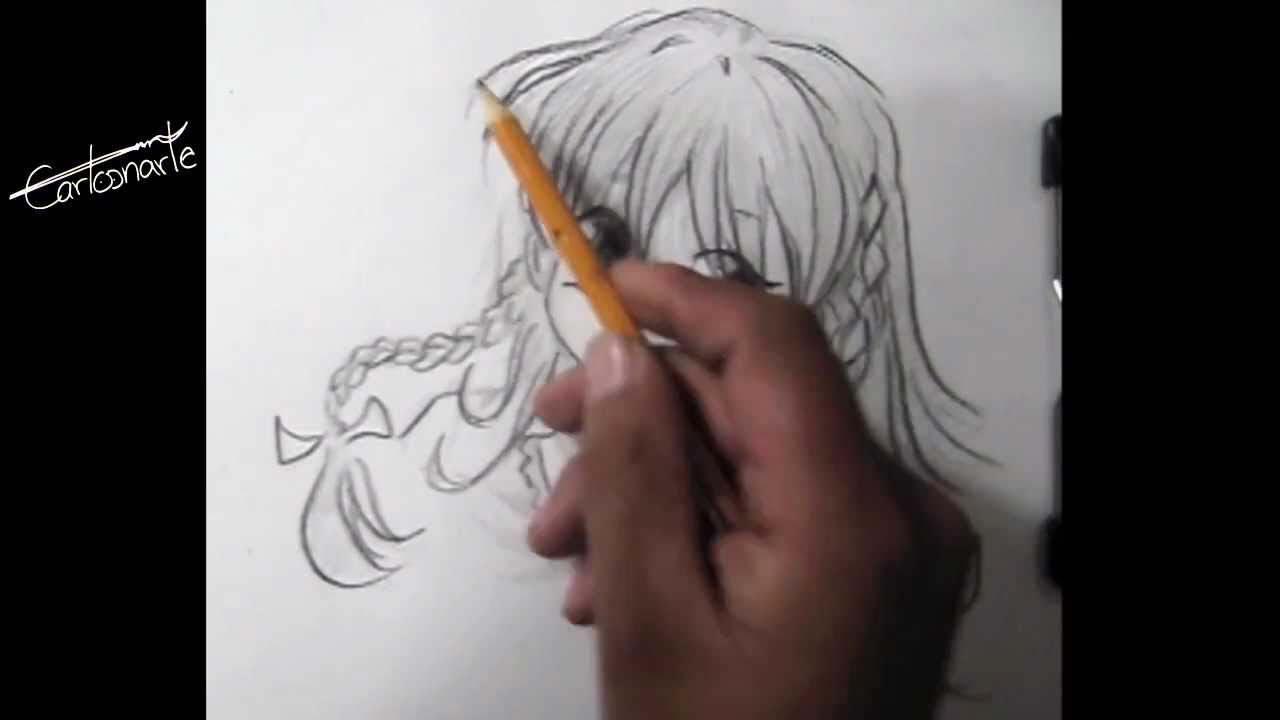 Cómo dibujar anime o manga - Dibujo a lápiz - chica - paso a paso - técnica - estilo manga