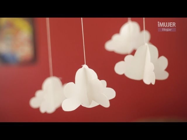 Móvil de nubes en papel | Manualidades en PAPEL | @iMujerHogar