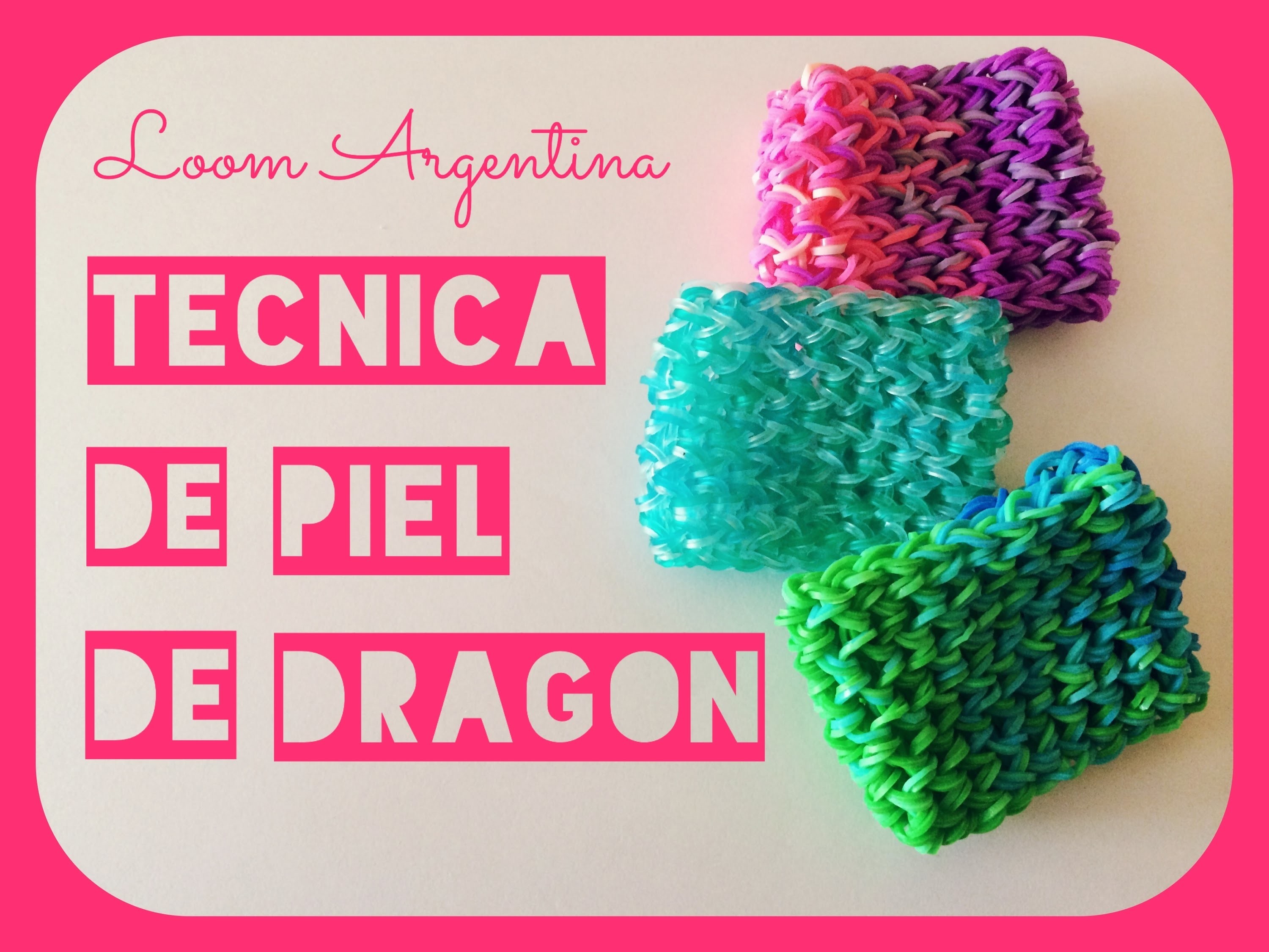 Tutorial de Rainbow Loom con técnica de piel de dragón en Español.