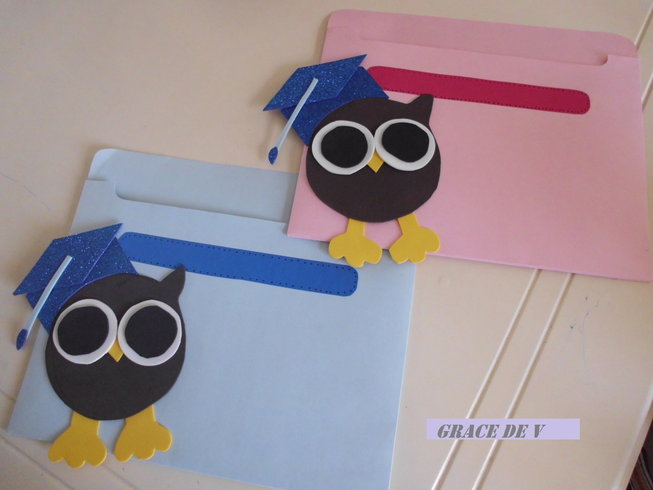 Carpetas de graduacion con búhos (how to make a folder)