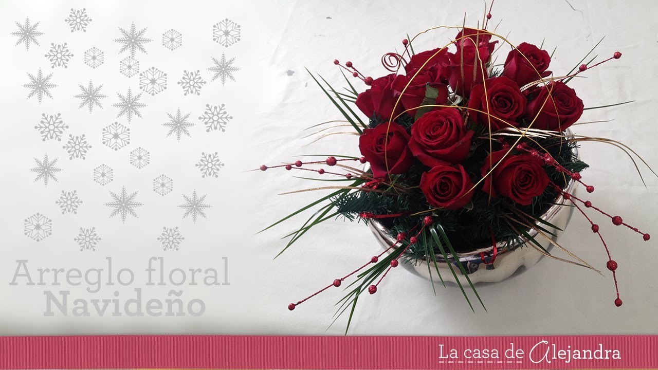 Centro de mesa en rojo para Navidad  -DIY  Floral centerpice for Christmas