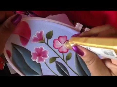 Pintura en tela cenefa de toalla florecitas # 6 con cony