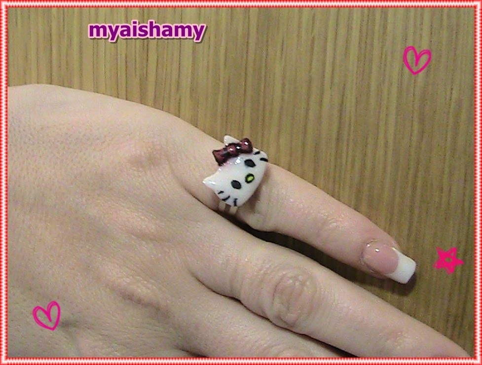 Tutorial: Cómo hacer anillo Hello Kitty con acrílico PASO A PASO - Hello Kitty acrylic ring