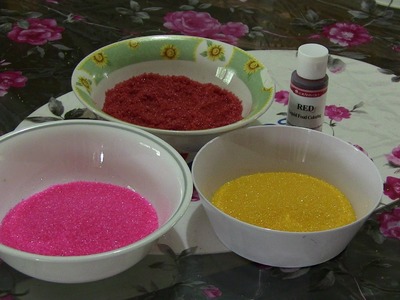 Como hacer azucar de colores