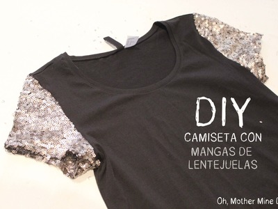DIY: Camiseta con mangas de lentejuelas