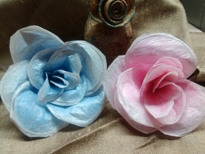 DIY. How to make flowers from plastic bags. Flores con bolsas de plástico