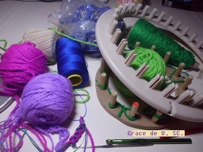 Lo básico del tejido o crochet, una aguja, dos agujas,telar azteca, como tejer con los dedos.
