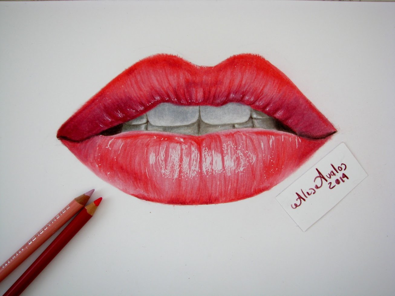 Tutorial: Cómo dibujar labios, boca con lápices de colores. Labios realistas