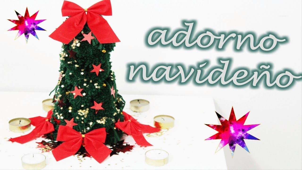 Adorno navideño ♥ ARBOLITO DE LANA ¡muy fácil! - especial navidad 2013