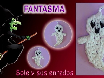 Cómo hacer un Fantasma (decoración Halloween) con gomitas elásticas para decoración Halloween
