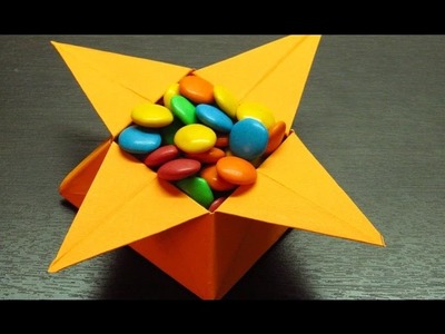 Como hacer una cajita de papel en forma de estrella para dulces paso a paso (Muy fácil)