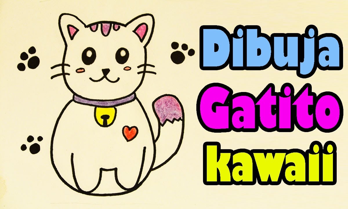 Dibuja un gatito japones kawaii Aprende a Dibujar Dibujin Dibujado