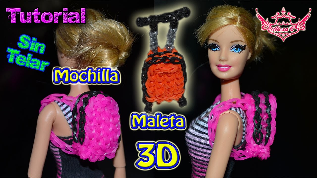 ♥ Tutorial 2 en 1: Mochila y maleta en 3D de gomitas (sin telar) ♥
