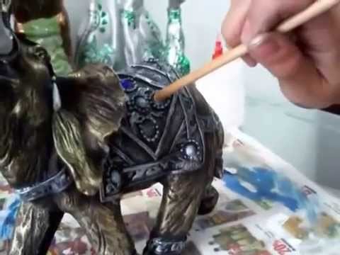 Como pintar cerámica con técnica de pincel seco Elefante Indu
