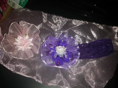 DIY como hacer flor de organza  para tiara de niña