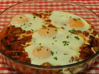 Huevos al horno con verduras receta fácil