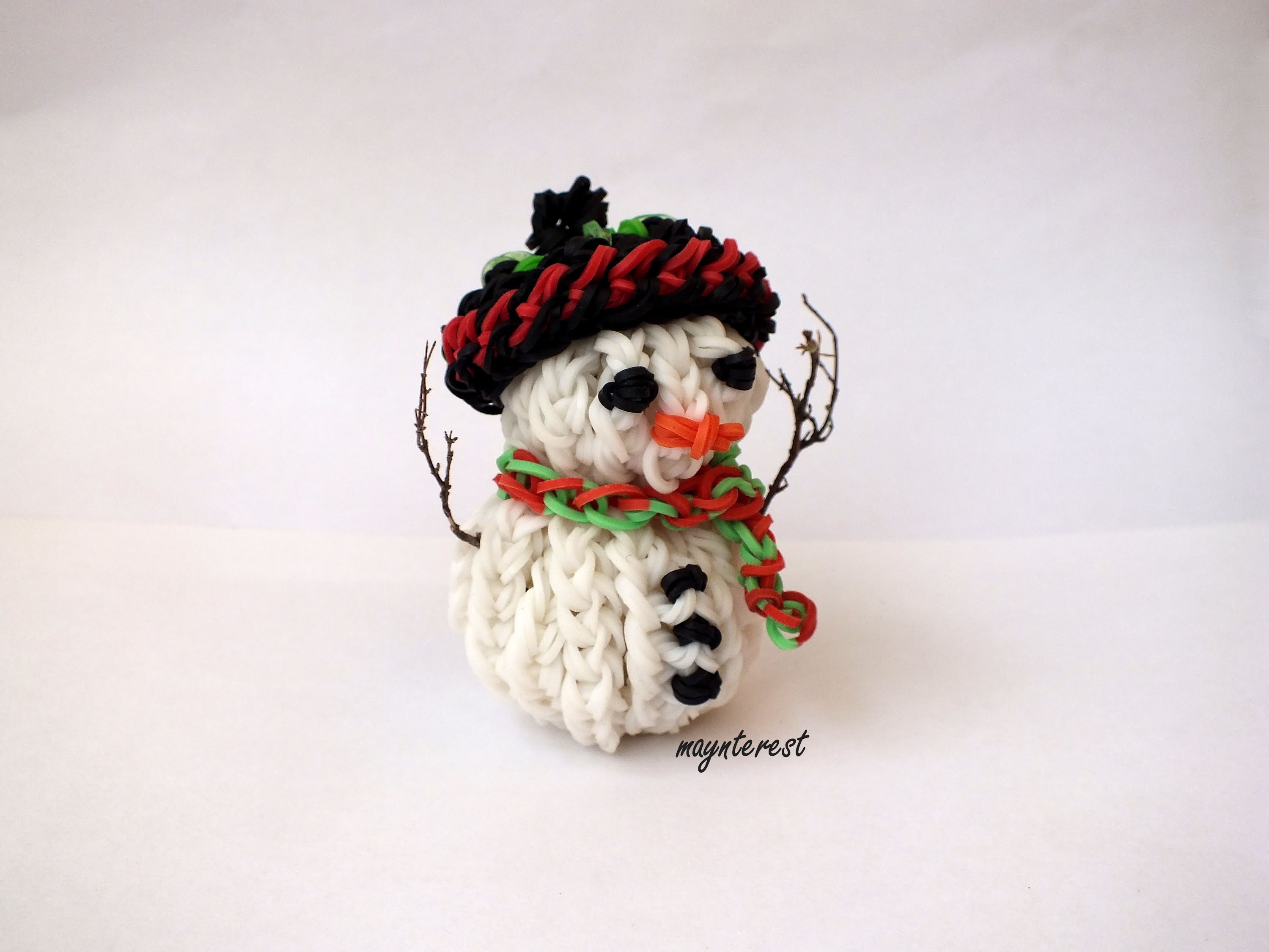 Muñeco de nieve 3D de gomitas SIN TELAR | Snowman 3D charm NO LOOM | Navidad Christmas
