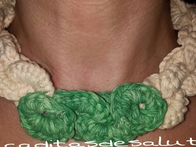 Collar de ganchillo tejido. DIY Crochet chain necklace.