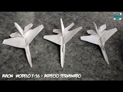 Como Hacer un Avión de Papel Modelo F-16 Fácil y Rápido (Origami)