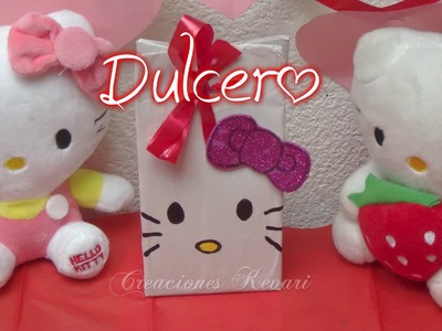 Dulcero de Hello Kitty,Bolsita, (Material Reciclado)DIY Tutorial