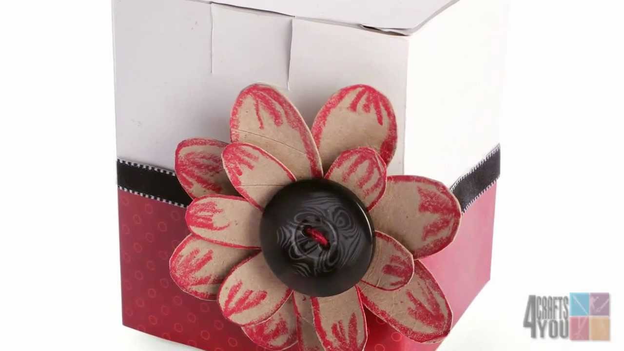 Flor de papel facil y rapida [flor de carton de papel higienico]