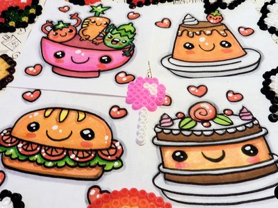 How To Draw Food  - cake, flan, salad and vegetable sandwich - Easy and Kawaii Drawings by Garbi KW