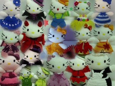 Tutoriales español muñecos crochet-ganchillo (amigurumi) (hello kitty, flores, . )