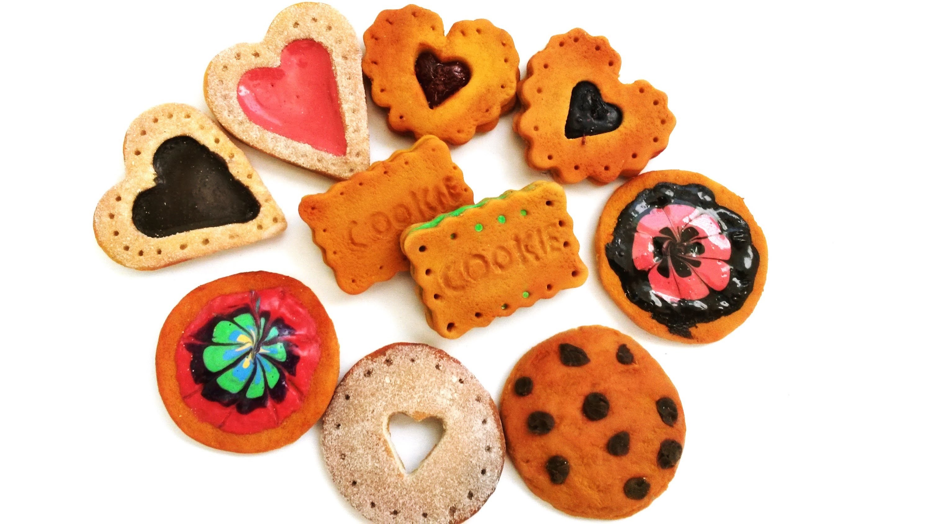 6 Polymer Clay Cookies Tutorial: Chocolate chip, Biscuits | Tutorial Galletas de porcelana fría