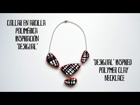 Collar en arcilla polimérica inspiración Desigual -  Desigual inspired polymer clay necklace