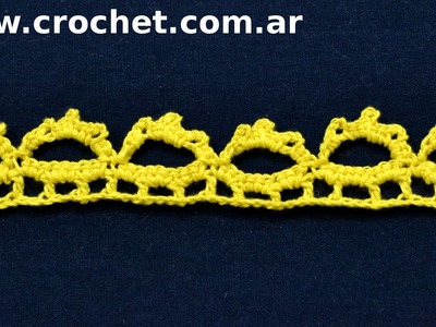 Puntilla N° 49 en tejido crochet tutorial paso a paso.