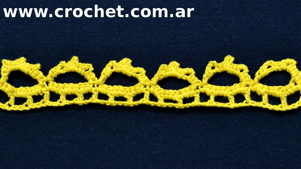 Puntilla N° 49 en tejido crochet tutorial paso a paso.